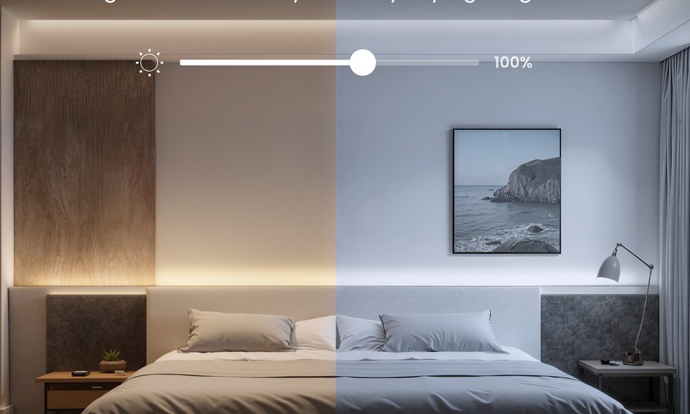 LED Strip RGBICWW showing cool and warm white lighting
