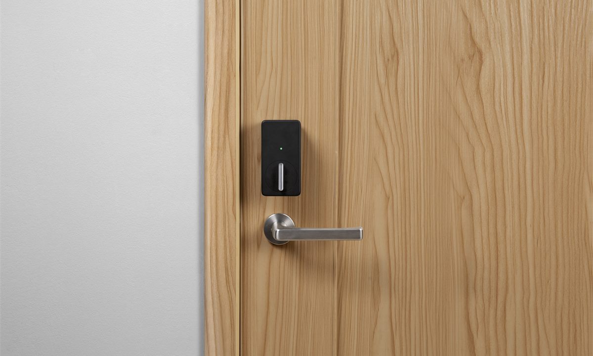 SwitchBot Lock installed on an interior door