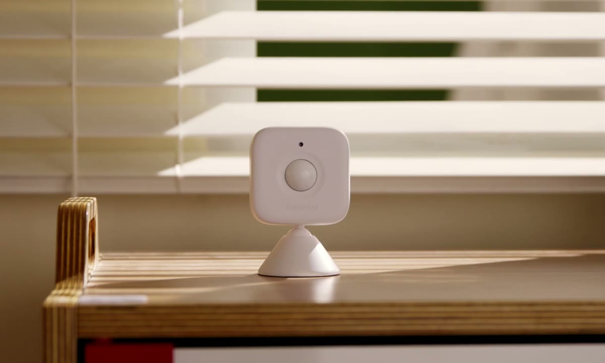 Motion Sensor placed near a window for daylight-aware automations