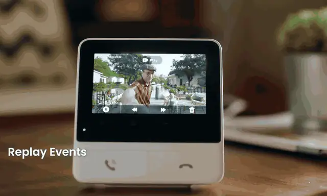 Doorbell monitor replaying a recorded door event