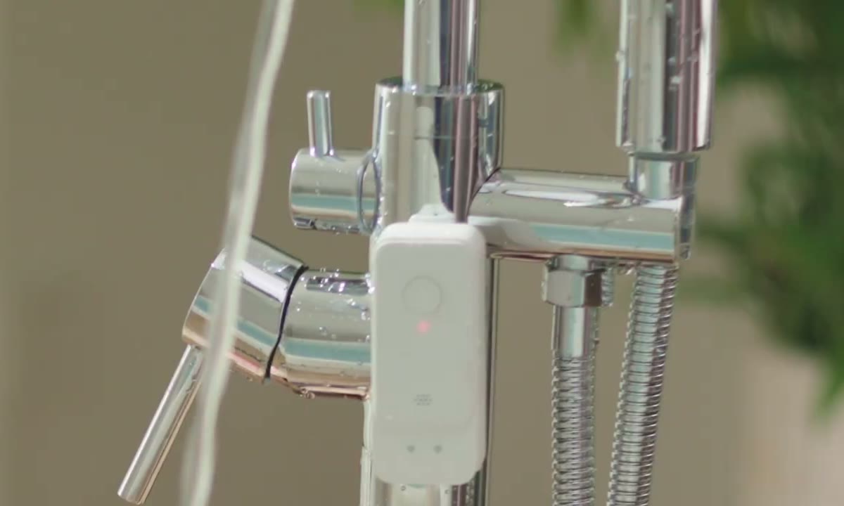 Water Leak Detector mounted near bathroom fixtures and water lines